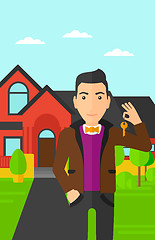 Image showing Real estate agent with key.