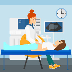 Image showing Patient under ultrasound examination.