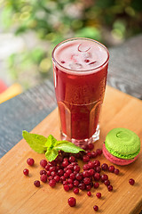 Image showing fruit drink with cranberries