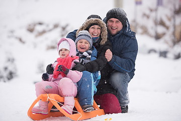 Image showing family portrait on winter vacation