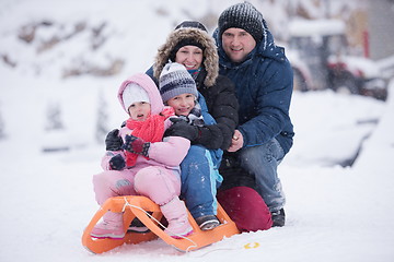 Image showing family portrait on winter vacation