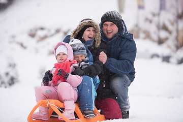 Image showing family portrait on winter vacation