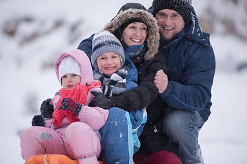 Image showing family portrait on winter vacation