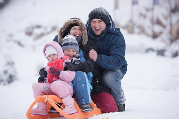 Image showing family portrait on winter vacation