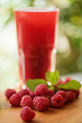 Image showing fruit drink with raspberries