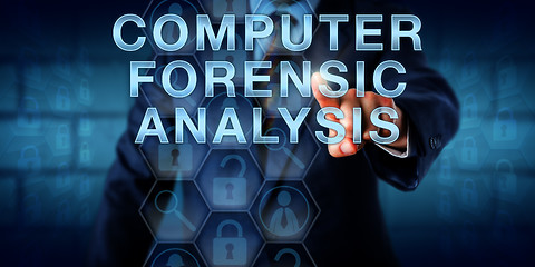 Image showing Examiner Touching COMPUTER FORENSIC ANALYSIS