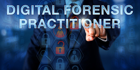 Image showing Examiner Pushing DIGITAL FORENSIC PRACTITIONER