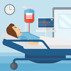 Image showing Patient lying in hospital bed.