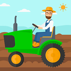 Image showing Farmer driving tractor.