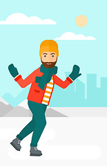 Image showing Man ice skating. 