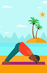 Image showing Man practicing yoga.