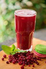 Image showing fruit drink with cranberries