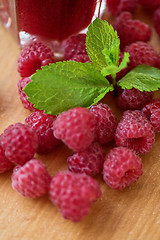 Image showing fresh ripe raspberries