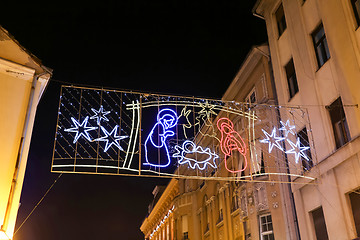 Image showing Christmas decoration in Zagreb city