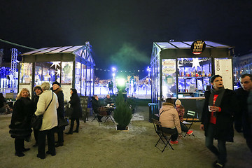 Image showing People at ice skating rink