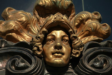 Image showing mascaron golden head 