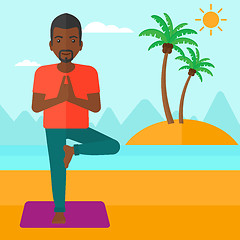 Image showing Man practicing yoga.