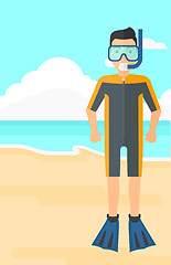 Image showing Man with swimming equipment.