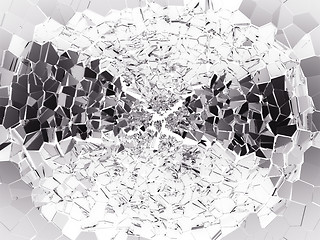 Image showing Splitted or broken glass pieces on white