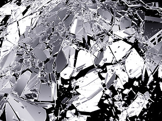 Image showing Shattered glass isolated on black background