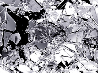 Image showing Demolished and Shattered glass over black