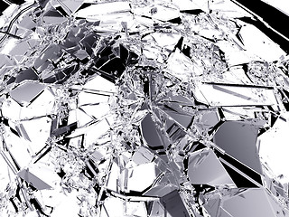 Image showing Many pieces of broken and Shattered glass 