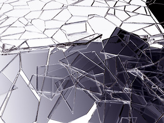 Image showing Broken glass on white background