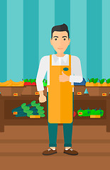 Image showing Friendly supermarket worker.