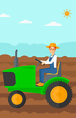 Image showing Farmer driving tractor.