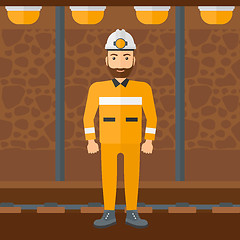 Image showing Confident miner in hardhat.