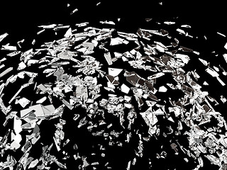 Image showing Destructed or broken glass on black isolated