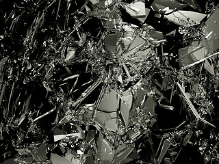 Image showing Many pieces of broken and Shattered glass