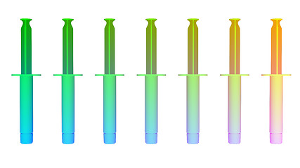 Image showing Colorful Syringes isolated on white background