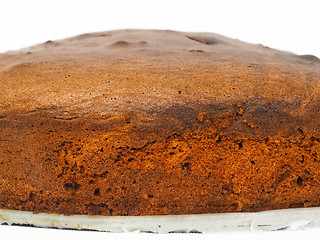Image showing Closeup of freshly made chocolate cake base