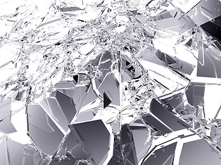 Image showing Many pieces of broken and Shattered glass