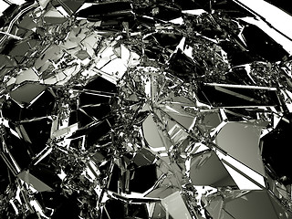 Image showing Many pieces of broken and Shattered glass 