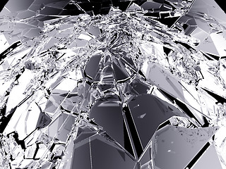 Image showing Pieces of demolished or Shattered glass 