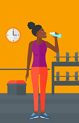 Image showing Woman drinking water.