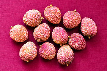 Image showing Lychee fruit (litchi, liechee, or lichee)