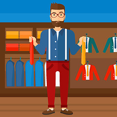 Image showing Customer choosing neckties.