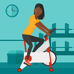 Image showing Woman doing cycling exercise.