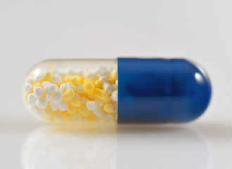 Image showing Close up of transparent pill capsule