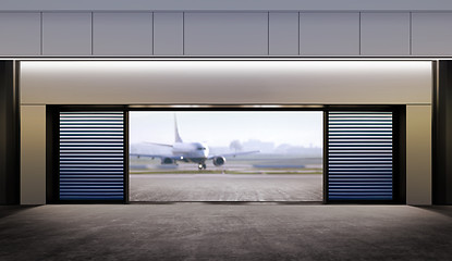 Image showing opened gate in airport