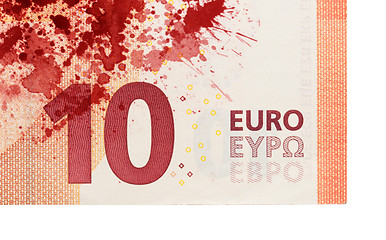 Image showing New ten euro banknote, close-up