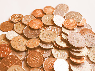 Image showing  Pound coins vintage