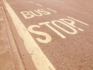 Image showing  Bus stop sign vintage