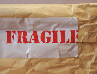 Image showing Fragile label on packet