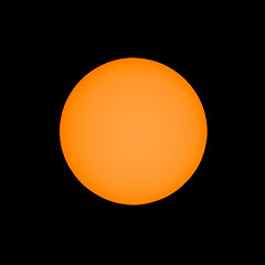 Image showing Sun with sunspots seen with telescope