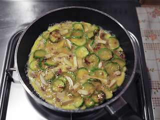 Image showing Zucchini and mushroom omelet