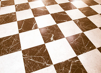 Image showing Retro looking Checked floor